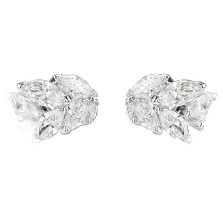 Mesmera ear cuffs, Marquise cut, White, Rhodium plated
