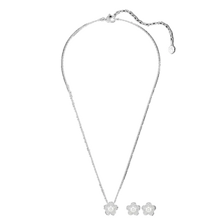 Ariana Grande x Swarovski set
Crystal pearl, Round cut, Flower, White, Rhodium plated