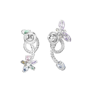 Ariana Grande x Swarovski drop earrings with ear jacket
Mixed cuts, Dragonfly, Flower, Multicolored, Rhodium plated