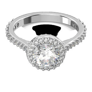 Una Angelic cocktail ring
Round cut, Pavé, White, Rhodium plated
