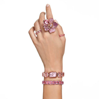 Watch, Octagon cut bracelet, Pink, Rose gold-tone finish