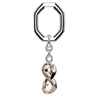 Key ring, Infinity, White, Mixed metal finish