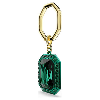 Key ring, Octagon cut, Green, Mixed metal finish