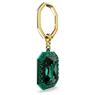 Key ring, Octagon cut, Green, Mixed metal finish
