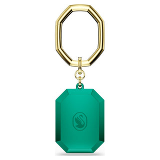 Key ring, Octagon cut, Green, Mixed metal finish