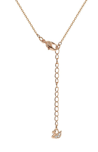 Swan pendant, Swan, Small, Black, Rose gold plated