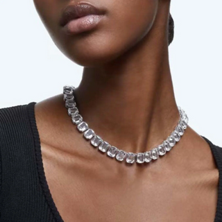 Millenia necklace Octagon cut White, Rhodium plated