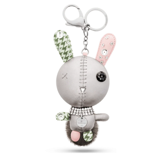 Mathilde bag charm, Rabbit, Gray, Stainless steel