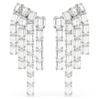 Millenia clip earrings
Octagon cut, Chandelier, White, Rhodium plated