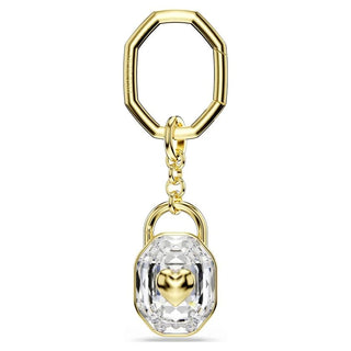Key ring
Oval cut, White, Gold-tone plated