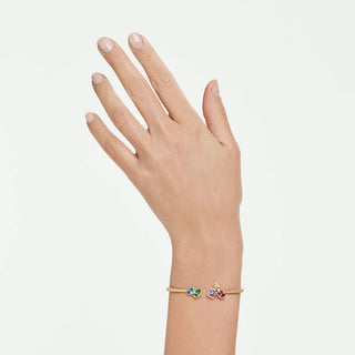 Imber bangle, Mixed cuts, Multicolored, 18K gold finish