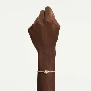 Sublima bracelet, Round cut, Star, Multicolored, 18K gold finish