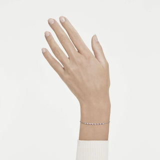 Matrix bracelet, Round cut, Pink, Rhodium plated
