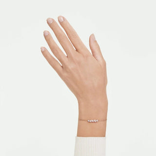 Mesmera bracelet, Mixed cuts, White, 18K rose gold finish