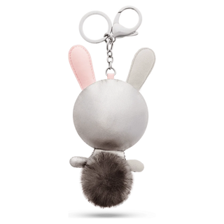 Mathilde bag charm, Rabbit, Gray, Stainless steel