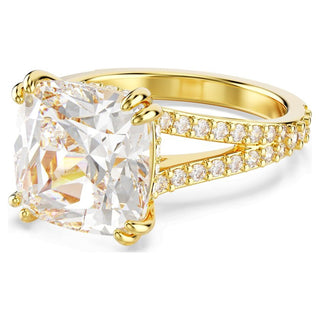 Stilla cocktail ring
Square cut, White, Gold-tone plated