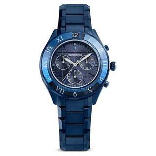 Dextera chrono watch
39mm, Swiss Made, Metal bracelet, Blue, Blue finish