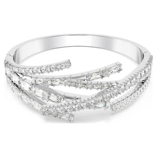 Matrix bangle
Mixed cuts, White, Rhodium plated