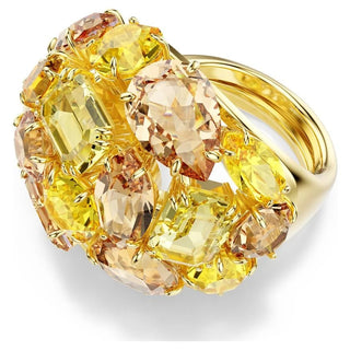 Gema cocktail ring
Mixed cuts, Yellow, Gold-tone plated
