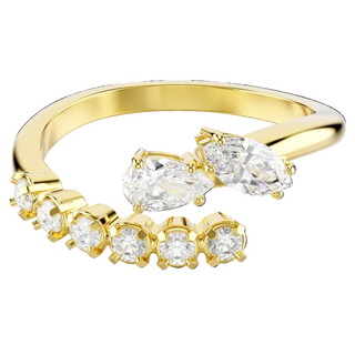 Mesmera open ring, Mixed cuts, White, 18K gold finish