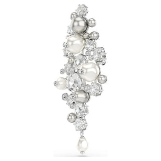 Constella brooch
Crystal pearl, Round cut, White, Rhodium plated