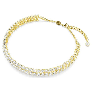 Idyllia choker Oval cut, White, Gold-tone plated