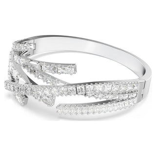 Matrix bangle
Mixed cuts, White, Rhodium plated