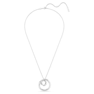 Matrix pendant Baguette cut, White, Rhodium plated