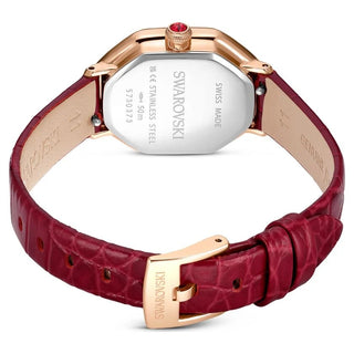 Dextera octagon watch
Swiss Made, Leather strap, Red, Rose gold-tone finish