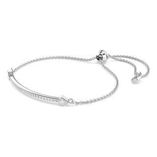 Idyllia bracelet, Mixed cuts, Arrow, White, Rhodium plated