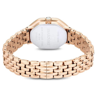 Dextera Octagon watch, Swiss Made, Metal bracelet, Gold tone, Rose gold-tone finish