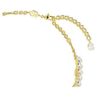 Idyllia choker Oval cut, White, Gold-tone plated