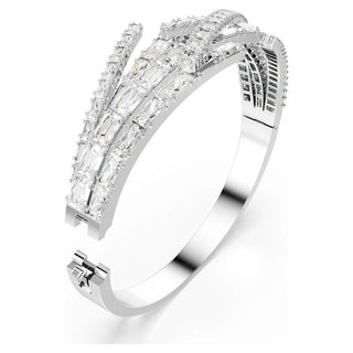 Matrix bangle
Mixed cuts, White, Rhodium plated