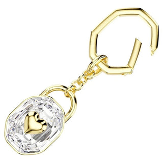 Key ring
Oval cut, White, Gold-tone plated