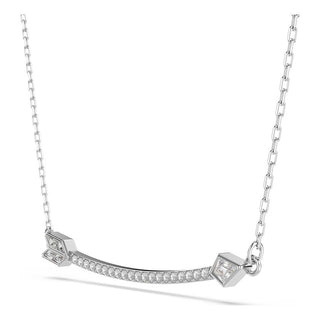 Idyllia pendant, Mixed cuts, Arrow, White, Rhodium plated