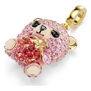 Idyllia charm, Mixed cuts, Teddy, Pink, Gold-tone plated