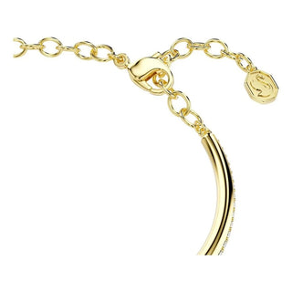 Dextera bangle, Round cut, White, Gold-tone plated