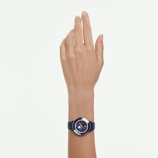 Octea moon watch, Swiss Made, Metal bracelet, Blue, Blue finish