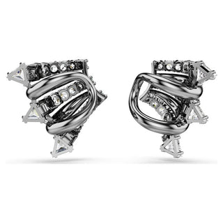 Sublima ear cuffs White, Ruthenium plated