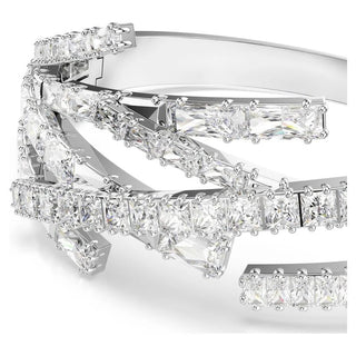 Matrix bangle
Mixed cuts, White, Rhodium plated