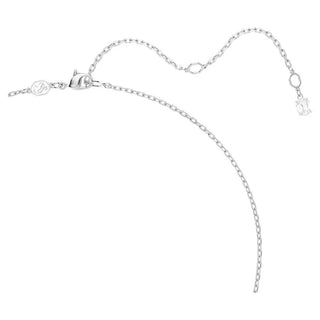 Matrix pendant Baguette cut, White, Rhodium plated