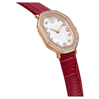 Dextera octagon watch
Swiss Made, Leather strap, Red, Rose gold-tone finish