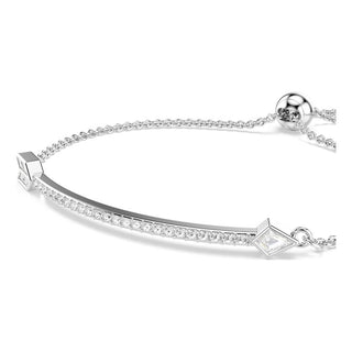 Idyllia bracelet, Mixed cuts, Arrow, White, Rhodium plated