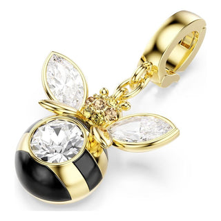 Idyllia charm, Mixed cuts, Bee, Multicolored, Gold-tone plated