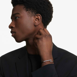 Sublima bangle White, Ruthenium plated