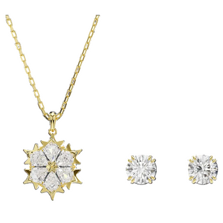Magic set, Set (2), Mixed cuts, Snowflake, White, 18K gold finish