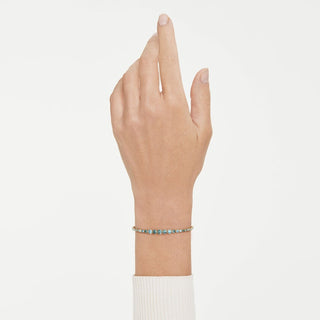 Imber bracelet, Round cut, Blue, 18K gold finish