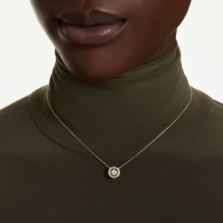 Una Angelic pendant, Mixed cuts, White, 18K gold finish