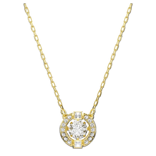 Una Angelic pendant, Mixed cuts, White, 18K gold finish
