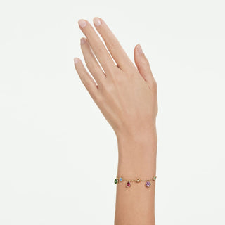Imber bracelet, Mixed cuts, Multicolored, 18K gold finish